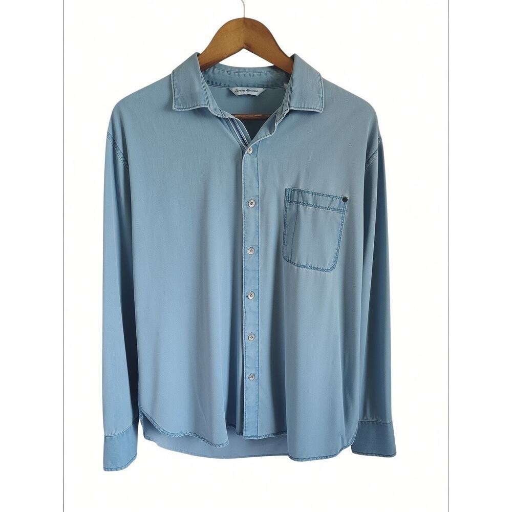 Tommy Bahama Men’s Blue Long Sleeve Button Down Shirt Relaxed Coastal Resort L - Picture 2 of 6